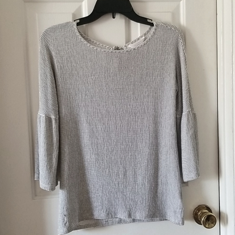 LC Lauren Conrad Striped Bell Sleeve Top
